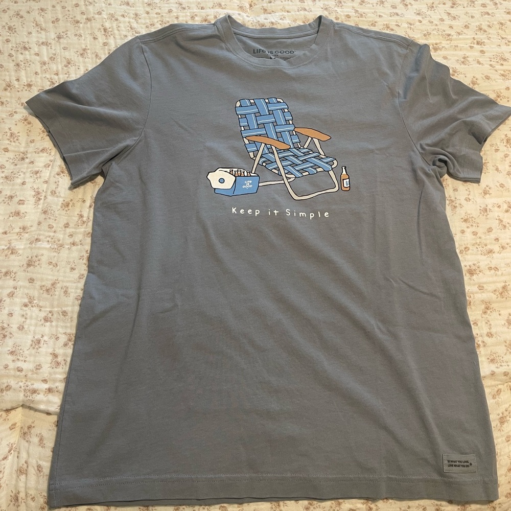 Life Is Good Gray Short Sleeve Tee